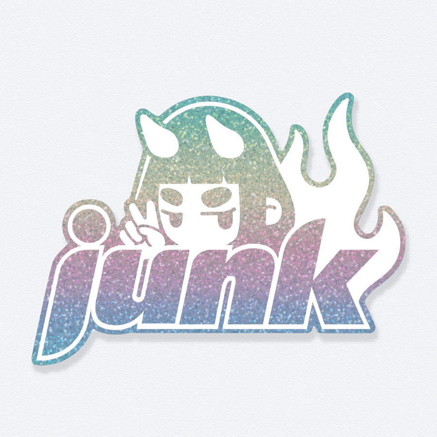 JUNK FLAME STICKER (GLITTER CHROME)